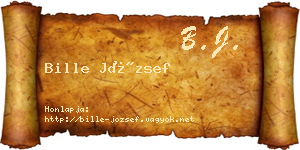 Bille József névjegykártya